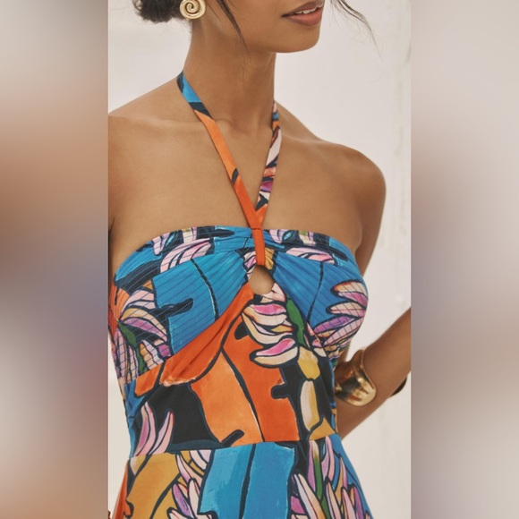 Farm Rio Halter Cover-Up Maxi Dress NWOT - Picture 3 of 7